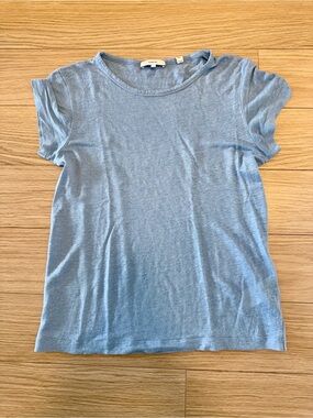 VINCE women’s Crewneck Tee - Light Blue 100% linen